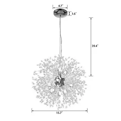 💡Crystal Dandelion Chandelier: Support for G9 base bulbs for this firework led chandelier(8/16 G9 Blubs), This...