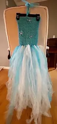 Handmade Elsa Costume for Dress up or Halloween. This is a costume with a lined bodice and a ton of tule for the skirt....