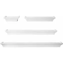 Made Of Mdf Wood with a Classic White Finish. This Set Of Shelves Will Hang Flush Against The Wall. Each Shelf Features...