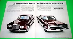 Original large size 2-page attached magazine ad from 1968. Very good condition.