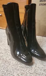 Womens Aldo Boots Patent Leather.   Clean, and only worn once. No scuffs or scrapes.   See pics, these are MINT...