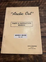 This is a rare in original copy of a 1960s arctic cat four 450–500 rear engine Snowmobile owners manual. This is in...