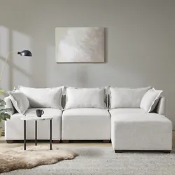 Create a comfortable seating arrangement in your living room with the modern sectional sofa chairs and ottoman....