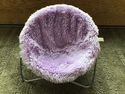 Lilac Faux Fur Papasan Saucer Chair OG American Girl for 18 inch Doll.