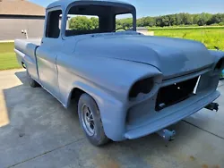 1958 GMC 100 Long bed. No drivetrain. Body is 98% rust free. Its had several patches over the years. Steel bed floor....