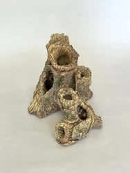 Tronc d’arbre en résine, décoration d’aquarium en très bon état.