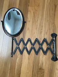 Antique Copper Flashed Mirror Japanned Finish. Pics tell the story, all original! 24” tall 40” full extended.