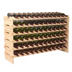 Stackable, do not require any hardware and tools to assemble it. Holds Up To 72 Bottles (6 Layers & 12 Bottles Each...