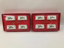 For sale are a set of 8 Spode Christmas Tree Place Card Holders Made in England with their Original Boxes. These are an...