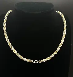 Tiffany & Co. Rope Chain Necklace. 14k Solid Yellow Gold. 925 Sterling Silver. GGS Sku# S039. Approximate Weight: 30gr.