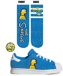 New custom made Marge simpson adidas Socks size 6c-12 adults comment your size when purchasing all socks are front and...