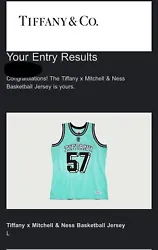 Tiffany and Co Mitchell x Ness Basketball Jersey Blue Size L CONFIRMED! PREORDER.
