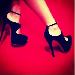 Christian Louboutin Maillot 160 Veau Velours platform heel. Size 37.5. ***Every item is from my personal collection and...