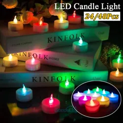 6/12/24/48 pcs LED Tea Lights. -Wide use decoration：It is the decoration of dining table, living room, fireplace,...