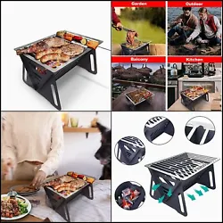 Small Charcoal Grill Designed to Serve 1-2 Persons, Notebook-sized. This BBQ grill is small, lightweight. When the...