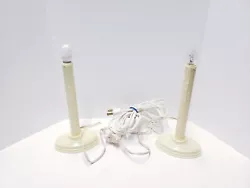 2 VTG Antique Electric Window Candles plastic tested all working bulbs wax drip.  Excellent working condition.  What...