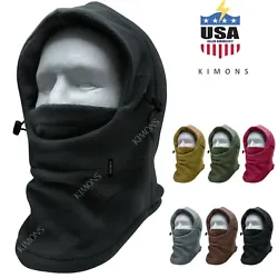 Thermal Balaclava Full Face Ski Mask Motorcycle Winter Hat Cap Unisex Fleece. Double Thick Face Mask. 100% Acrylic...