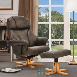 1 x Recliner Chair. 1 x Ottoman. Back Style :Wing Back. Special Feature :Upholstered Leather, Reclining, Ergonomic,...