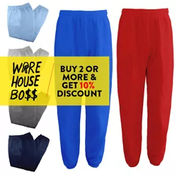 $NEW Unisex PLAIN FLEECE JOGGER DRAWSTRING SWEAT PANTS Seller would recommend to get one size bigger if you are in...