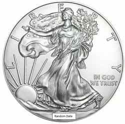 This listing is for ONE American Silver Eagle Random Date. The year will be randomly chosen. The photos are a good...