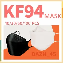 Black KF94. Everyone can adjust the size by pulling the face mask to fit the face closely. Suitable for all face...