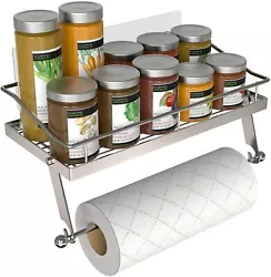 Strong Adhesive The adhesive paper towel holder with a strong adhesive strip can hold the rack firmly, up to 20 lb...
