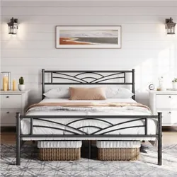 【Cloud-Inspired Headboard and Footboard】Drawing inspiration from clouds in the sky, this metal bed showcases unique...