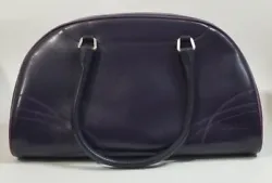 Authentic PRADA Bowling Bag Style Tote/Hand Bag. Very clean, nice leather Prada handbag. Color: Purple Leather with...