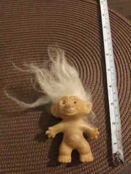 vintage troll doll figure figurine toy missing eyes. From estate it’s older but I don’t see any maker markings...