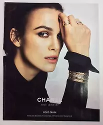 This original print ad is from a 2017 magazine and features a female model wearing Chanel fine jewelries.