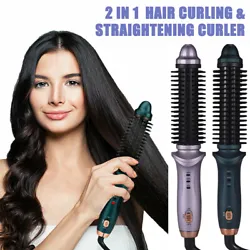 2 in1 Professional Curling Iron Hair Brush Curler Straightener ANTI-SCALD Styler Feature: 【2 in 1 CURLER &...