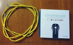 Google Chromecast First Generation TV HDMI Streaming Device. Includes all parts in box: Chromecast device, power cable,...