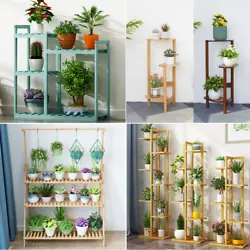 Multi Tier Bamboo Plant Stand Flower Pot Holder Shelf Rack Display Indoor Outdoor.