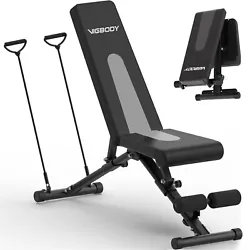 The exercise bench is covered with high-quality leather, providing more comfortable and stable back support. Suitable...