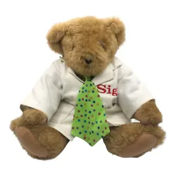 1994 Vermont Teddy Bear Doctor Nurse Jacket with the name Sig embroidered on the front of the jacket.  Also, Big Apple...