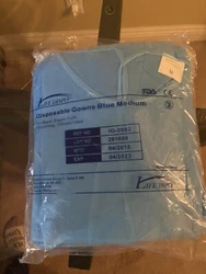 10 Pack Isolation Gown Protective Safety Disposable Gowns BLUE Size Medium. Condition is 