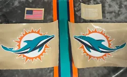 This is a set of high quality 20 mil full Miami dolphins football helmet decals. Set includes everything shown in the...