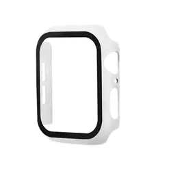 For Apple Watch 44mm Hard PC Bumper Case with Tempered Glass WHITE For Apple Watch 44mm Hard PC Bumper Case with...