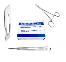 Sterilized By Gamma Radiation (25 kGy). ITEM : 100 SCALPEL BLADES - NO. 20 WITH FREE SCALPEL HANDLE AND BLADE REMOVER....