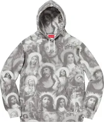 This Supreme Jesus and Mary hoodie is a rare find in size M and dark grey color. This is a perfect addition to any...