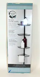 Shower Corner Tension Corner Caddy. Stays in place through tension of ceiling and shower floor/tub edge. Height is...