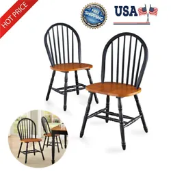 The solid-wood dining chairs have an elegant, traditional look, which is inspired by farmhouse antiques. They are...