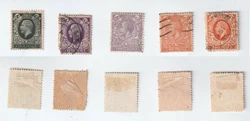 Lot de 5 timbres dAngleterre, année démission de 1912 à 1913, King George V.