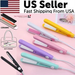 💇‍♀️【Ceramic Mini Hair Curler】 Mini Hair Straightener for thick hair, 3D floating plate, 30s temperature...