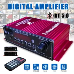 400W Bluetooth 5.0 Digital Power Amplifier Wireless Audio Player Audio Amplifier HiFi Stereo FM with Remote   Feature:...