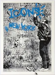 His practice of subverting cultural iconography and appropriation borrows from Andy Warhol, Keith Haring and Banksy....