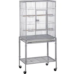 This Bird Cage from SUPER DEAL is made of wrought iron that makes it a sturdy and durable bird cage. Powder coated with...