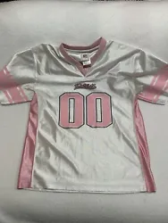 Show your support for the New England Patriots with this officially licensed NFL womens jersey. This white and pink...