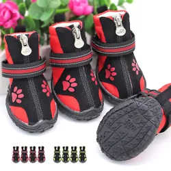 Type:Waterproof Anti-slip Dog Shoes Dog Walking Shoes Boots Paw Protection Reflective for Large Dogs 2 Colors:Red/Green...