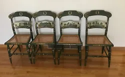 Complete set of 4 Hitchcock Limited Edition Bicentennial Chairs in outstanding condition --. Cane seats are in mint...